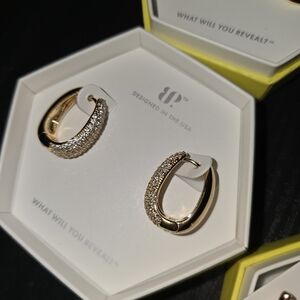 Elegant Gold and Diamond Cz Hoops